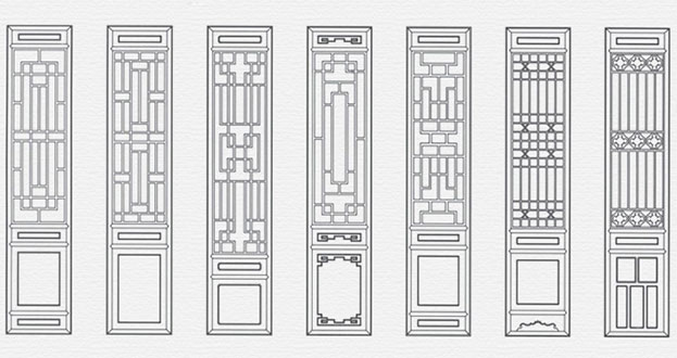 灵宝常用中式仿古花窗图案隔断设计图